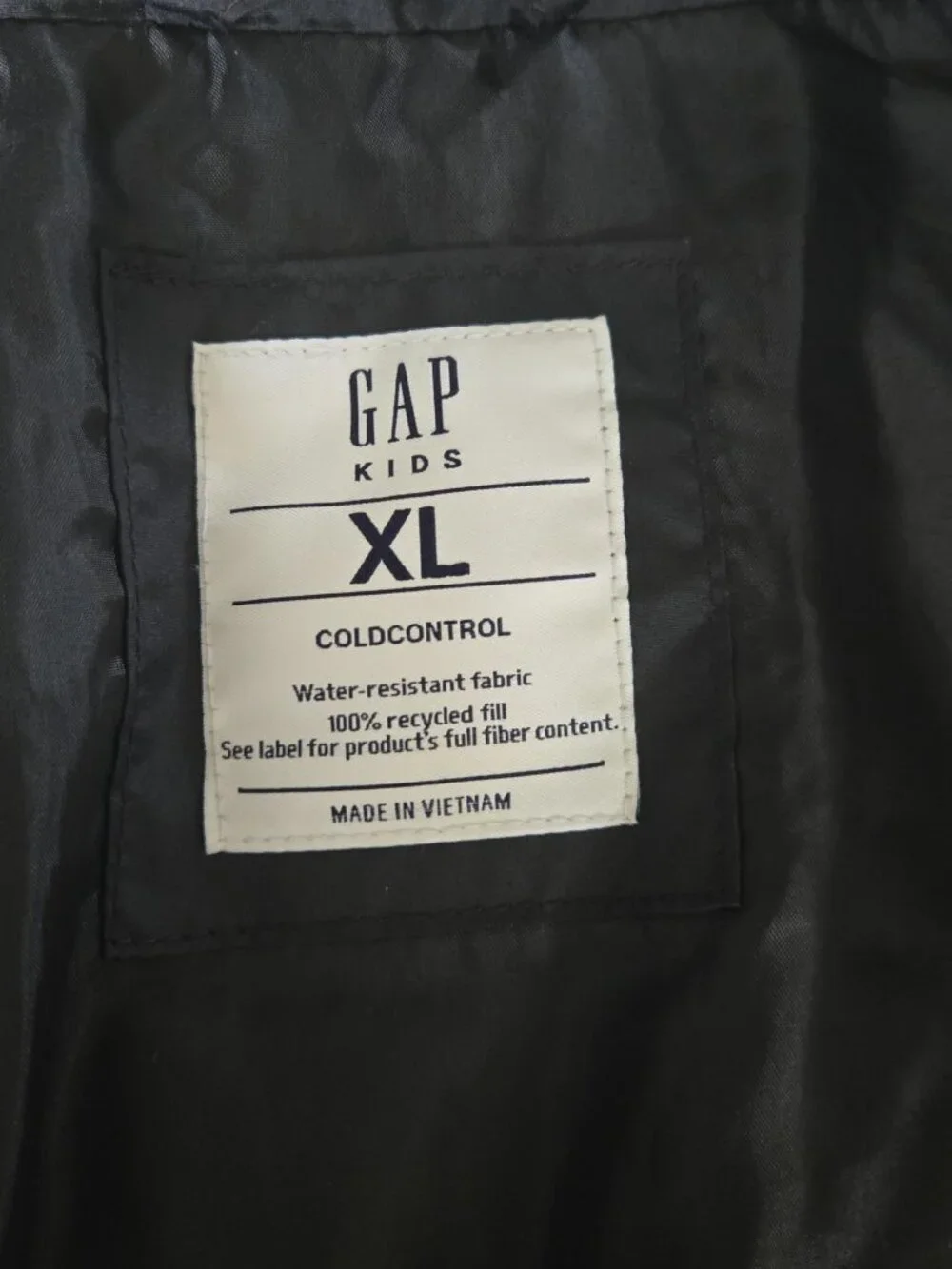 GAP Kids Unisex Quilted Puffer Vest Gilet Colorblock Black Brown Size XL